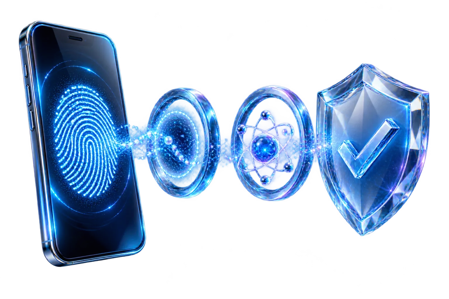 Biometric authentication and an additional check complete a protective shield